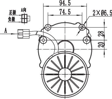 Moteur d'entraînement 250W (2000 RPM), moteur à balais PMDC ZD101AZ3
