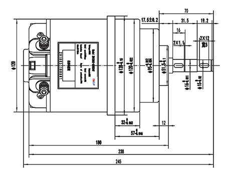 Moteur d'entraînement - à déplacement horizontal 900W, moteur à balais PMDC ZD120A2