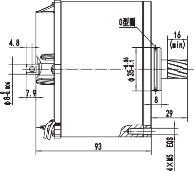 Moteur d'entraînement - à déplacement horizontal 550W, moteur à balais PMDC ZD109A3