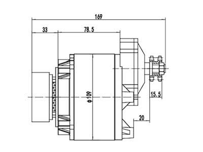 Moteur d'entraînement 450W (3500±6% RPM), moteur à balais PMDC ZD109AZ3