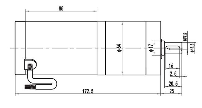 Moteur de direction assistée 120W (3200±8% RPM), moteur à balais PMDC ZD063AX