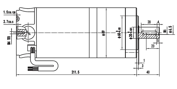 Moteur de direction assistée 200W (3200±8% RPM), moteur à balais PMDC ZD089AX