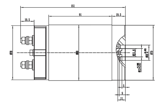 Moteur de direction assistée 200W (3200±8% RPM), moteur à balais PMDC ZD089AX