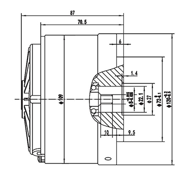 Moteur de direction assistée 200W (3200±8% RPM), moteur à balais PMDC ZD089AX