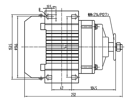 Moteur d'entraînement 350-750W, Moteur sans balais PMDC TF120AHF