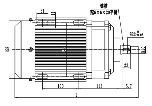 Moteur d'entraînement 1000-1200W, Moteur sans balais PMDC TF133BHF