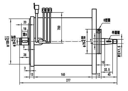 Moteur d'entraînement - à déplacement vertical 1200W (2900 RPM), Moteur sans balais PMDC TF120AH