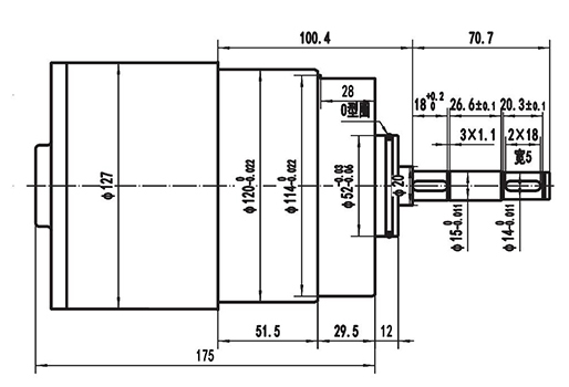 Moteur d'entraînement - à déplacement horizontal 900W (3700 RPM), Moteur sans balais PMDC TF110AH1