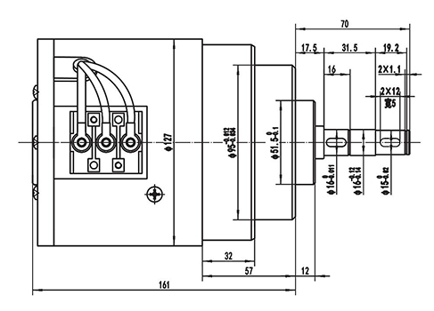 Moteur d'entraînement - à déplacement horizontal 900W (3100 RPM), Moteur sans balais PMDC TF110AH2