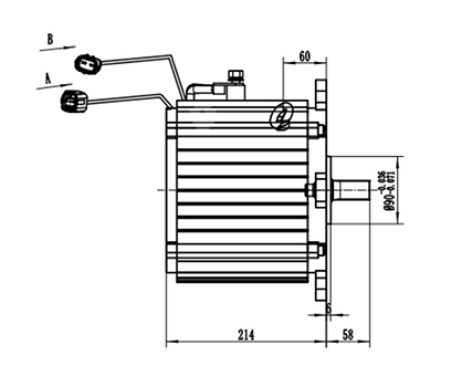 Moteur de traction 6000-11000W, Moteur sans balais PMDC TZ210BX-T