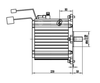 Moteur de traction 6000-11000W, Moteur sans balais PMDC TZ210BX-T