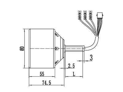 Moteur d'entraînement 200-250W, Moteur sans balais PMDC GF055AH