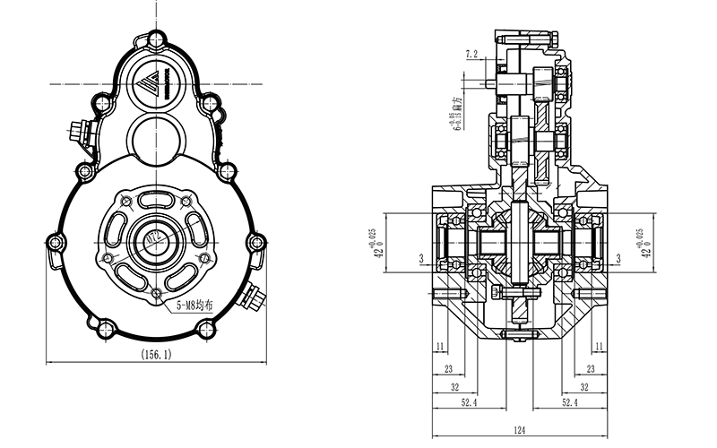 Réducteur à engrenages cylindriques / Motoréducteur / Réducteur de vitesse Série JS12