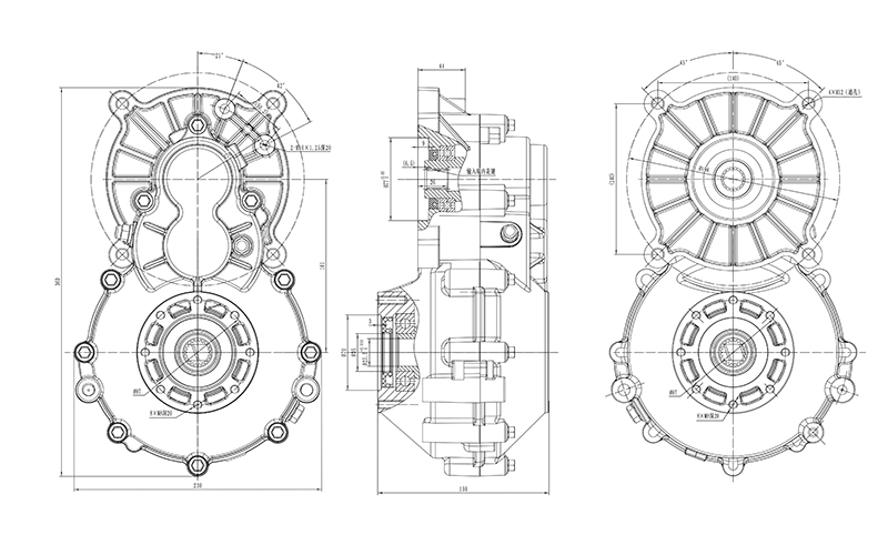 Réducteur à engrenages cylindriques / Motoréducteur / Réducteur de vitesse Série JS16